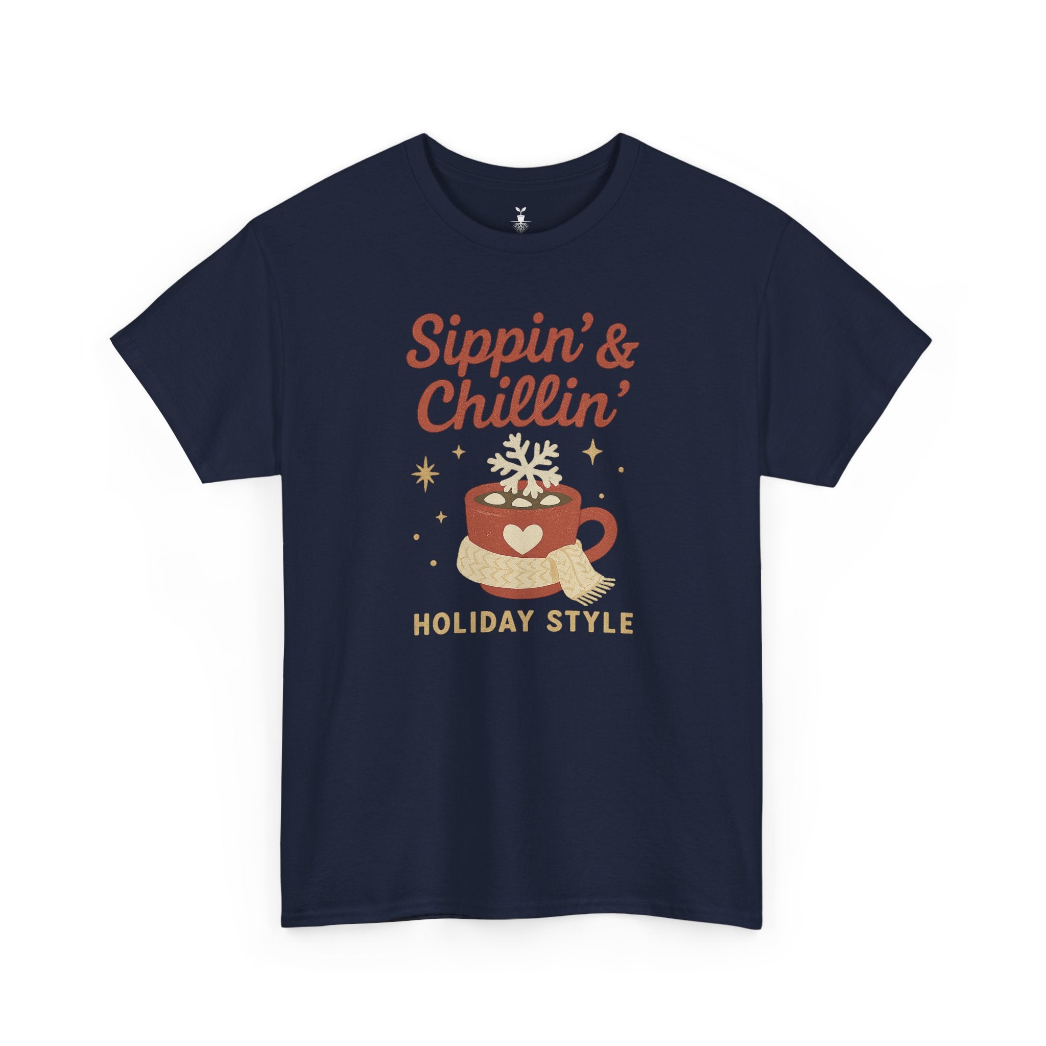 Sippin and Chillin Mug with Snowflake Marshmallows Christmas T-Shirt