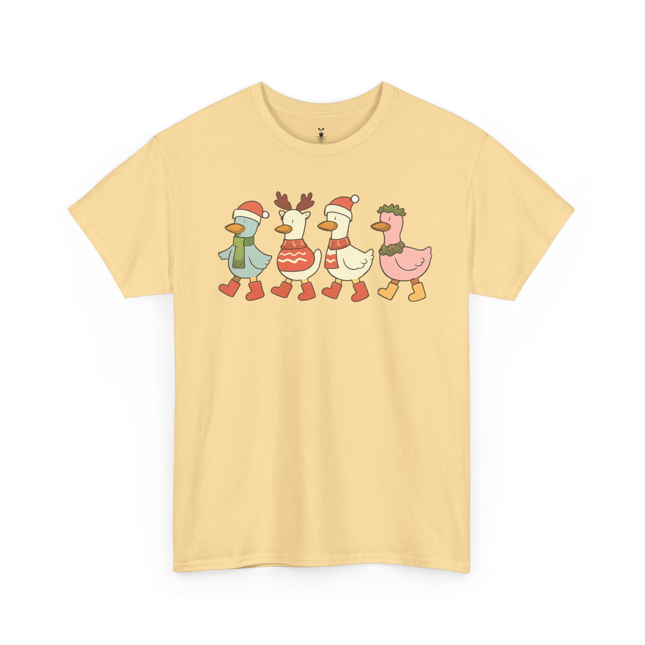 Christmas Duck T-shirt with Festive Outfit Santa Reindeer Hat