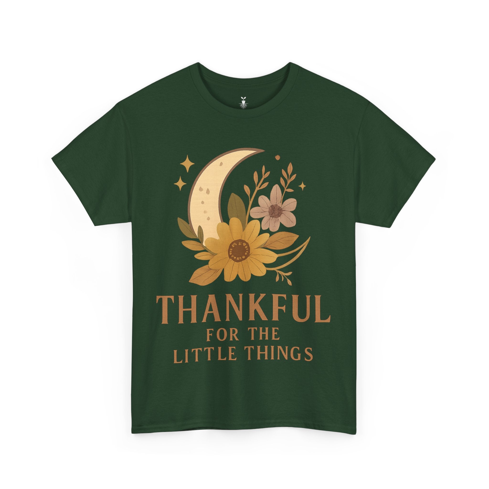 Sunflower and Moon Inspirational Thankful Quote T-Shirt