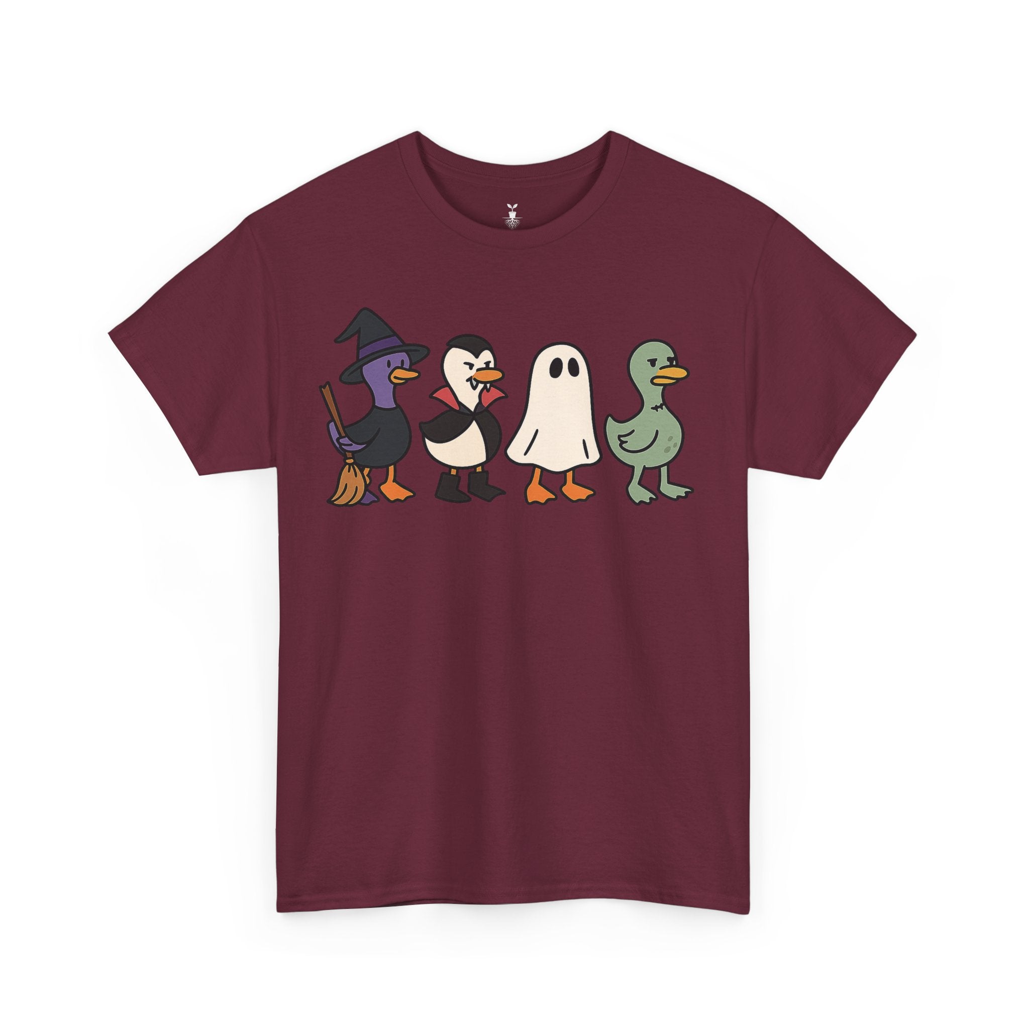 Ducks as Witch Vampire Ghost and Frankenstein Zombie Halloween T-Shirt