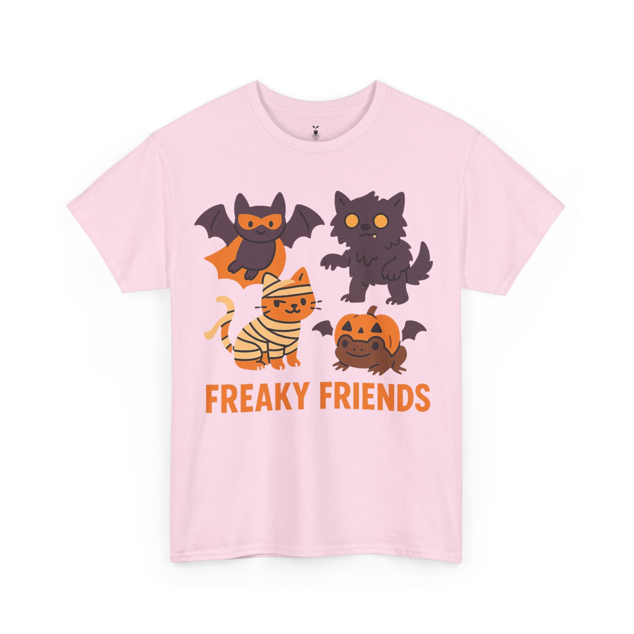 Freaky Friends Bat, Mummy Cat, Werewolf & Pumpkin T-Shirt