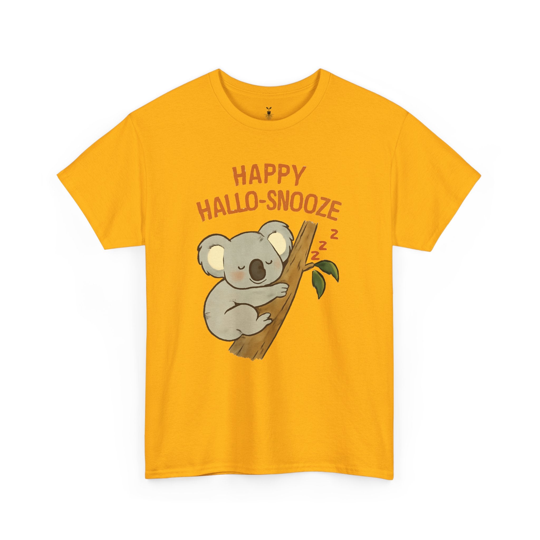 Happy Hallo-Snooze T-Shirt – Funny Sleeping Koala Halloween Graphic Tee, Cute Spooky Season Shirt with Autumn Vibes