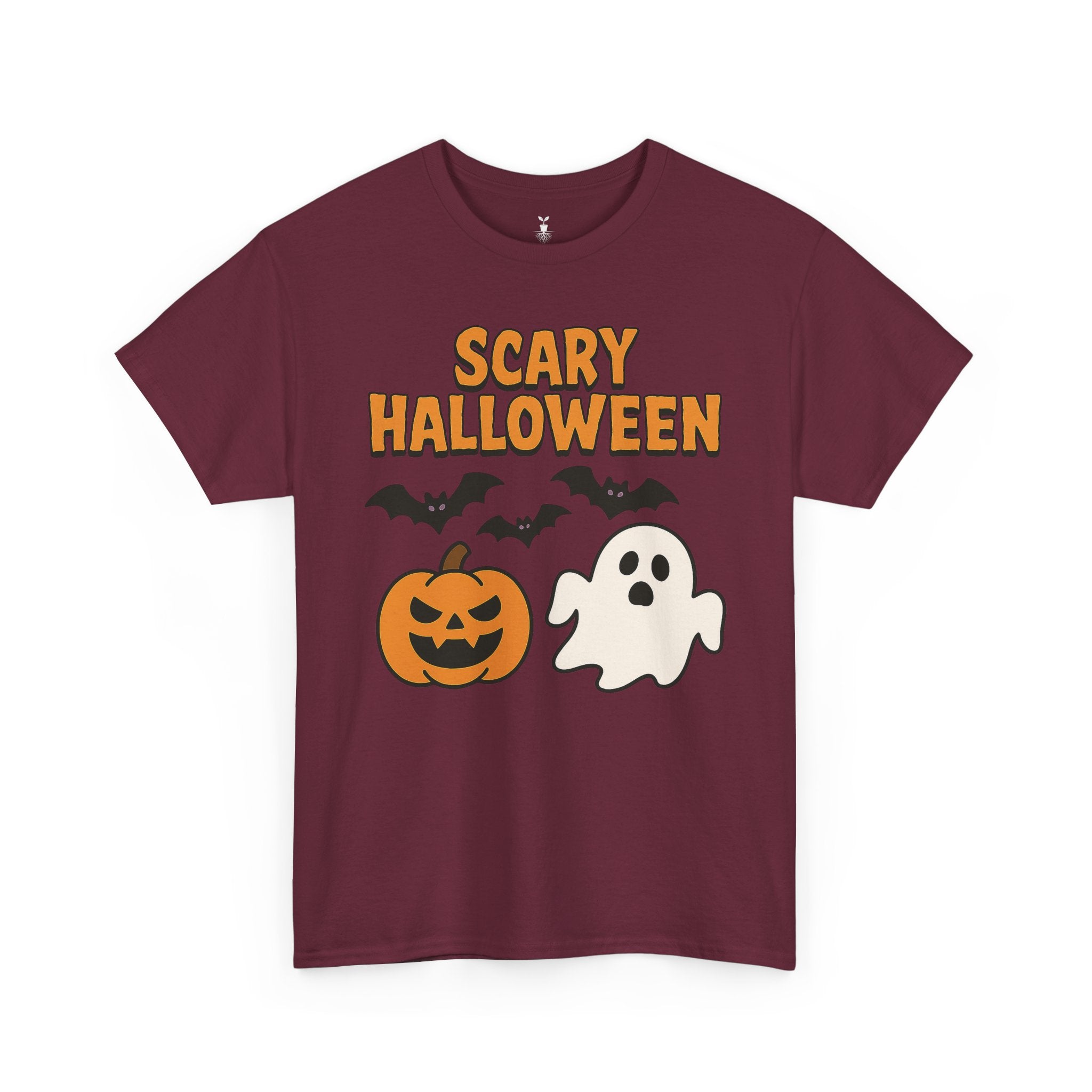 Scary Halloween with Ghost, Pumpkin, and Bats T-Shirt