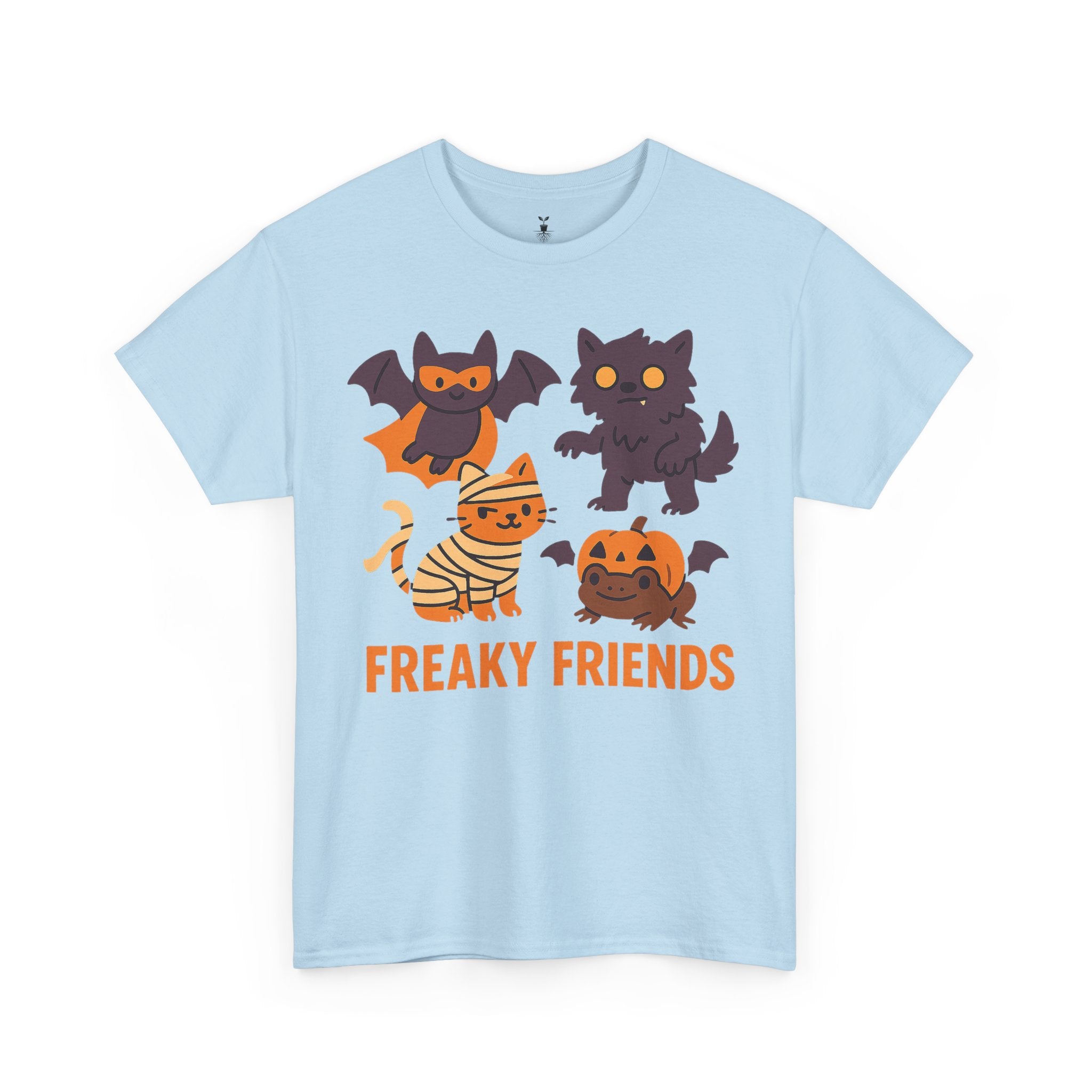 Freaky Friends Bat, Mummy Cat, Werewolf & Pumpkin T-Shirt