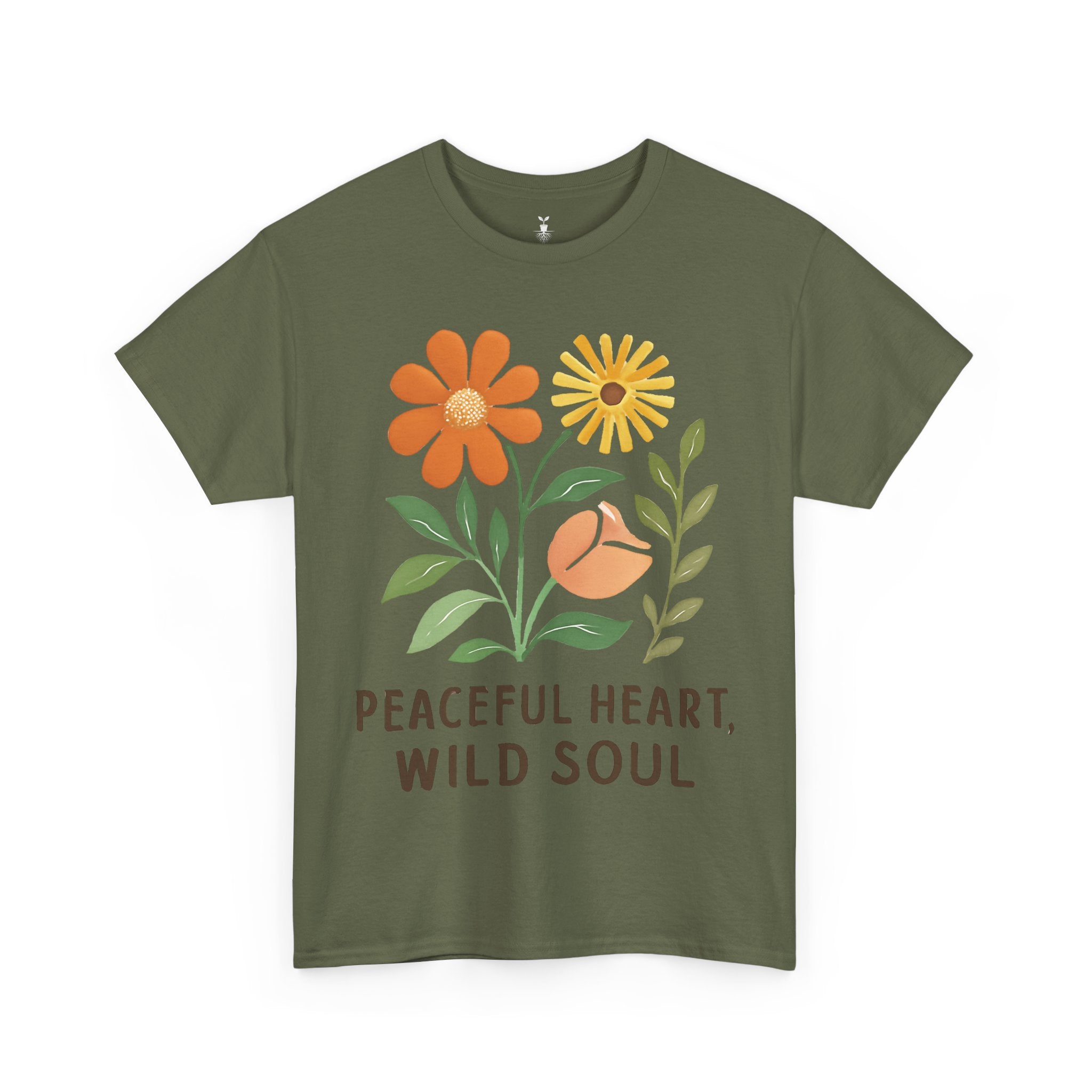 Boho Aesthetic Floral  Peaceful Heart Wild Soul T-SHirt
