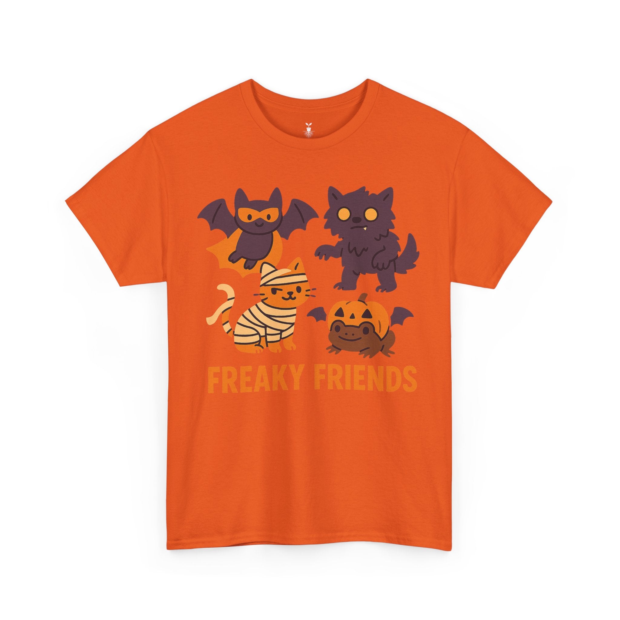 Freaky Friends Bat, Mummy Cat, Werewolf & Pumpkin T-Shirt