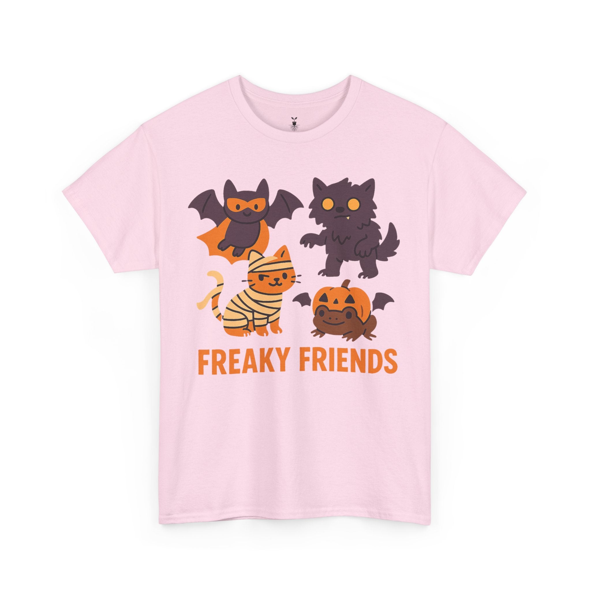 Freaky Friends Bat, Mummy Cat, Werewolf & Pumpkin T-Shirt