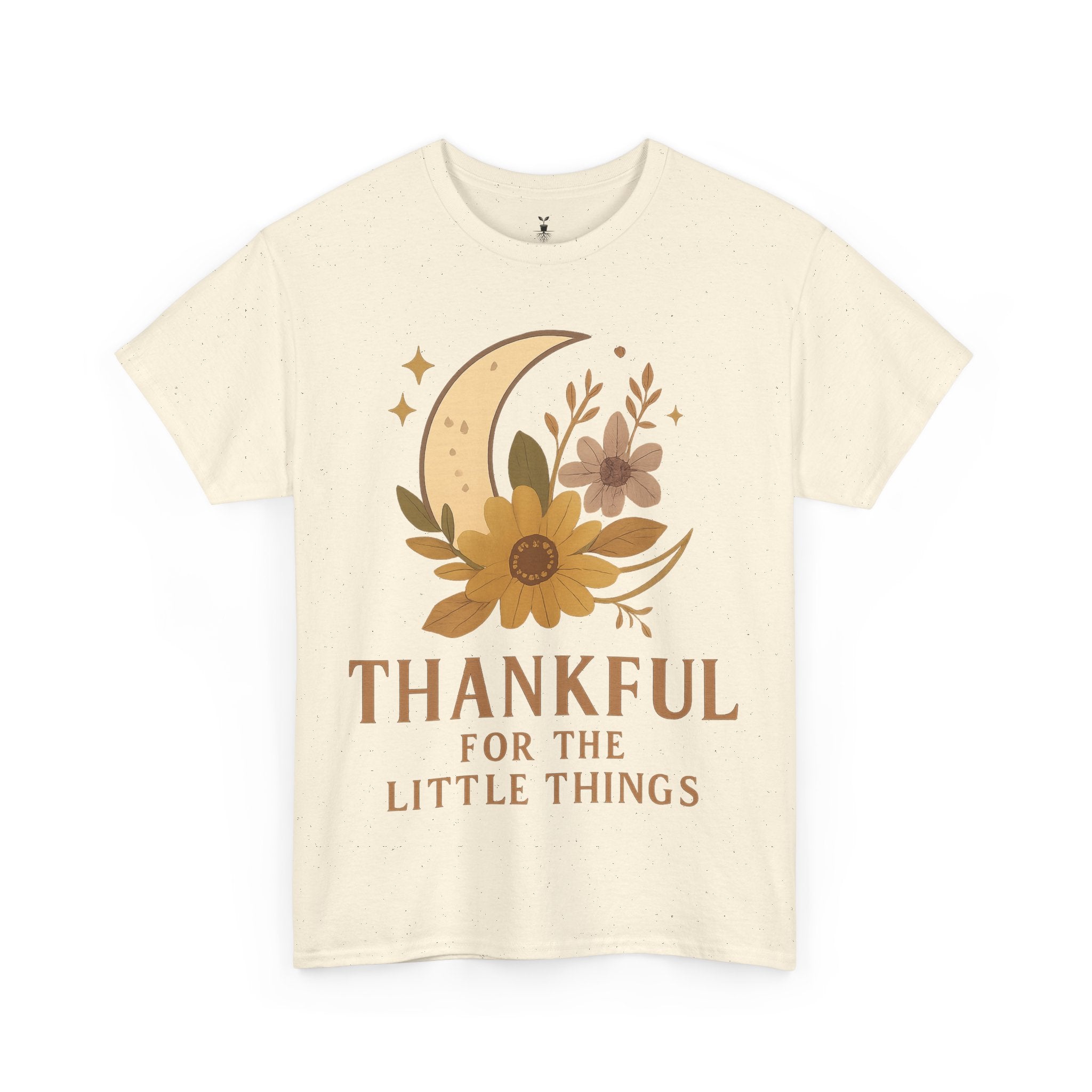 Sunflower and Moon Inspirational Thankful Quote T-Shirt