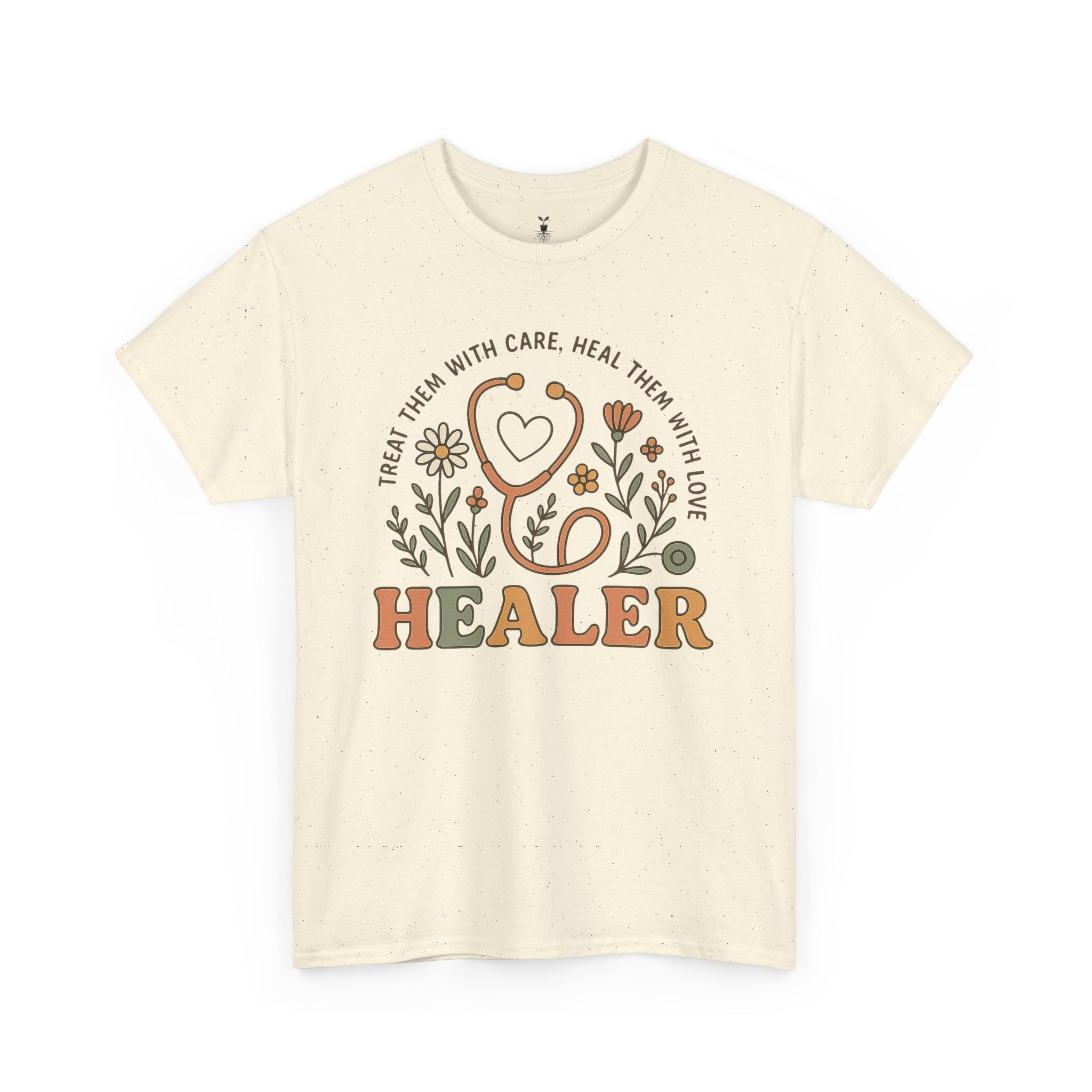 Retro Floral Stethoscope Healer T-Shirt