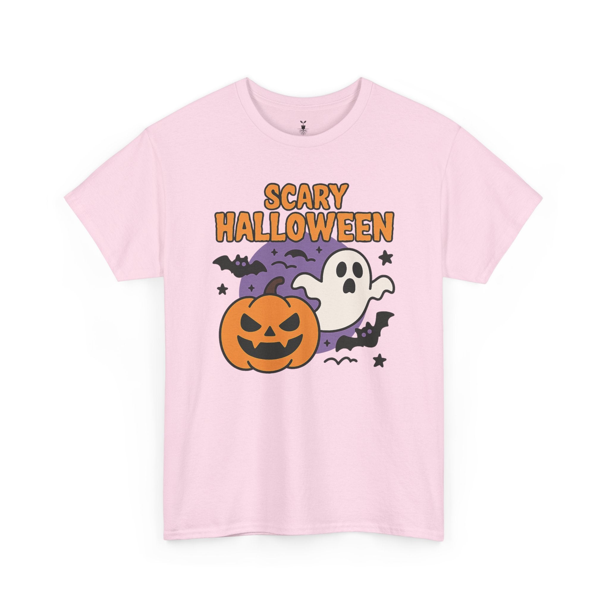 Scary Halloween with Ghost, Pumpkin, and Bats T-Shirt