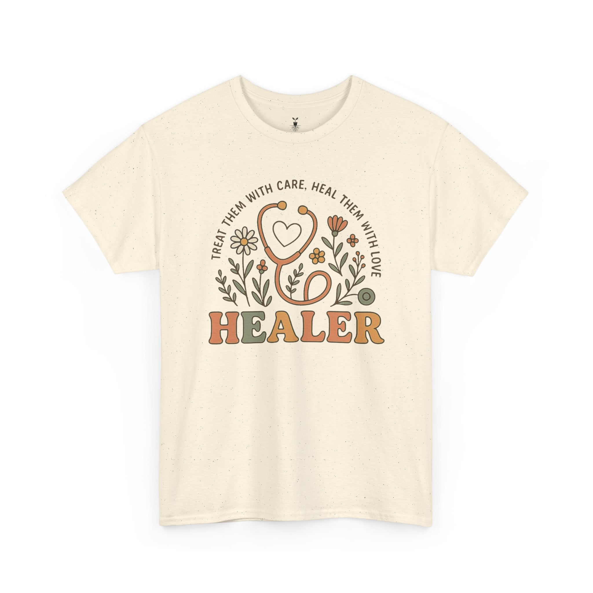 Retro Floral Stethoscope Healer T-Shirt