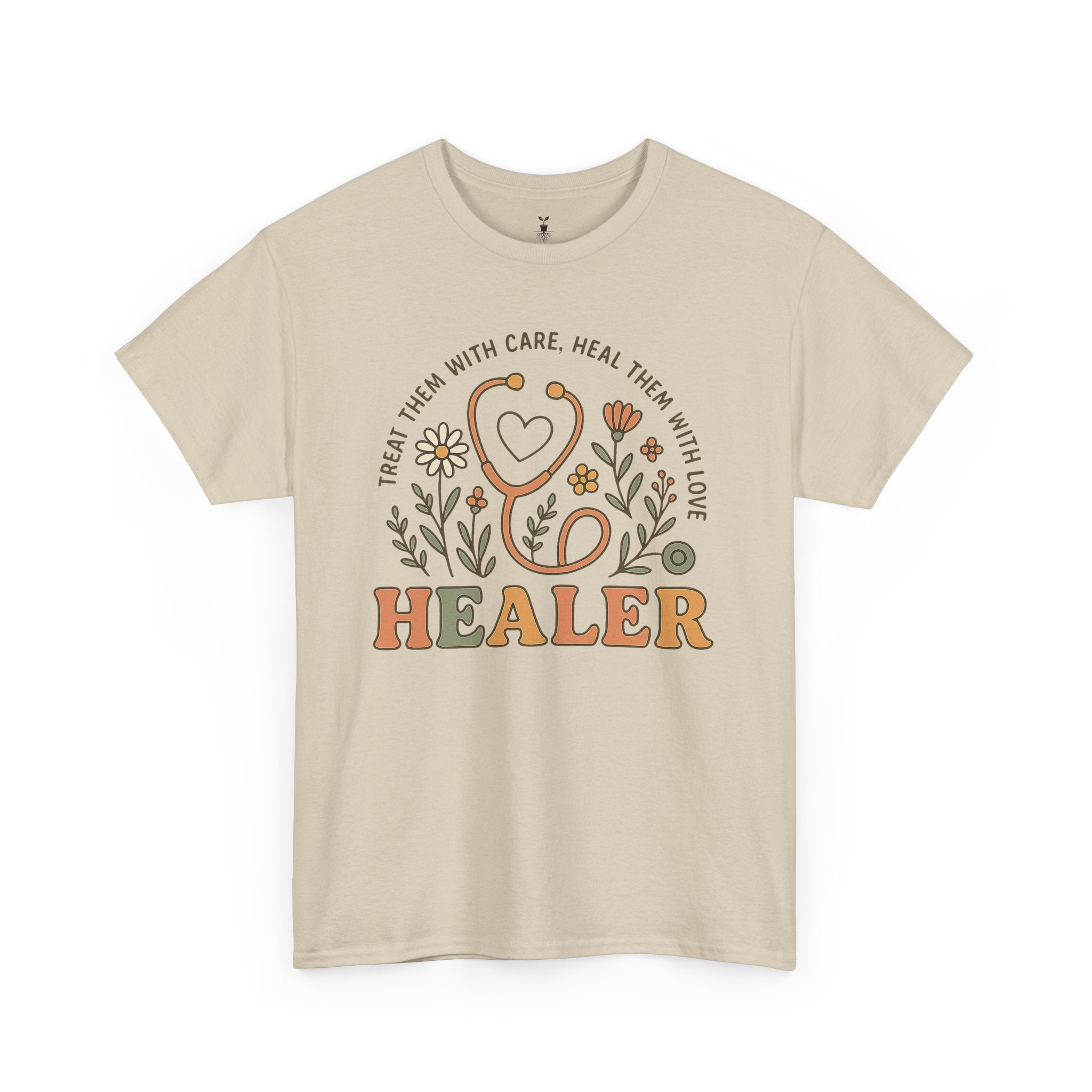 Retro Floral Stethoscope Healer T-Shirt