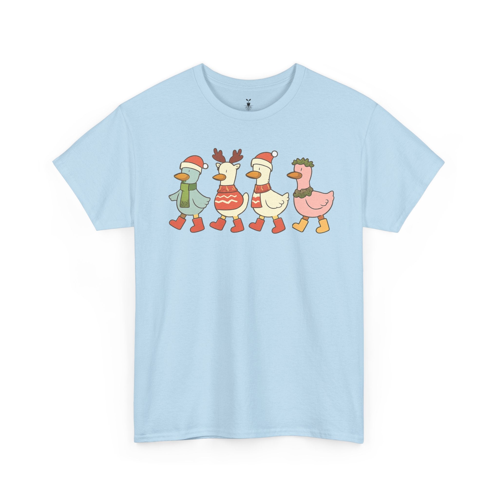 Christmas Duck T-shirt with Festive Outfit Santa Reindeer Hat