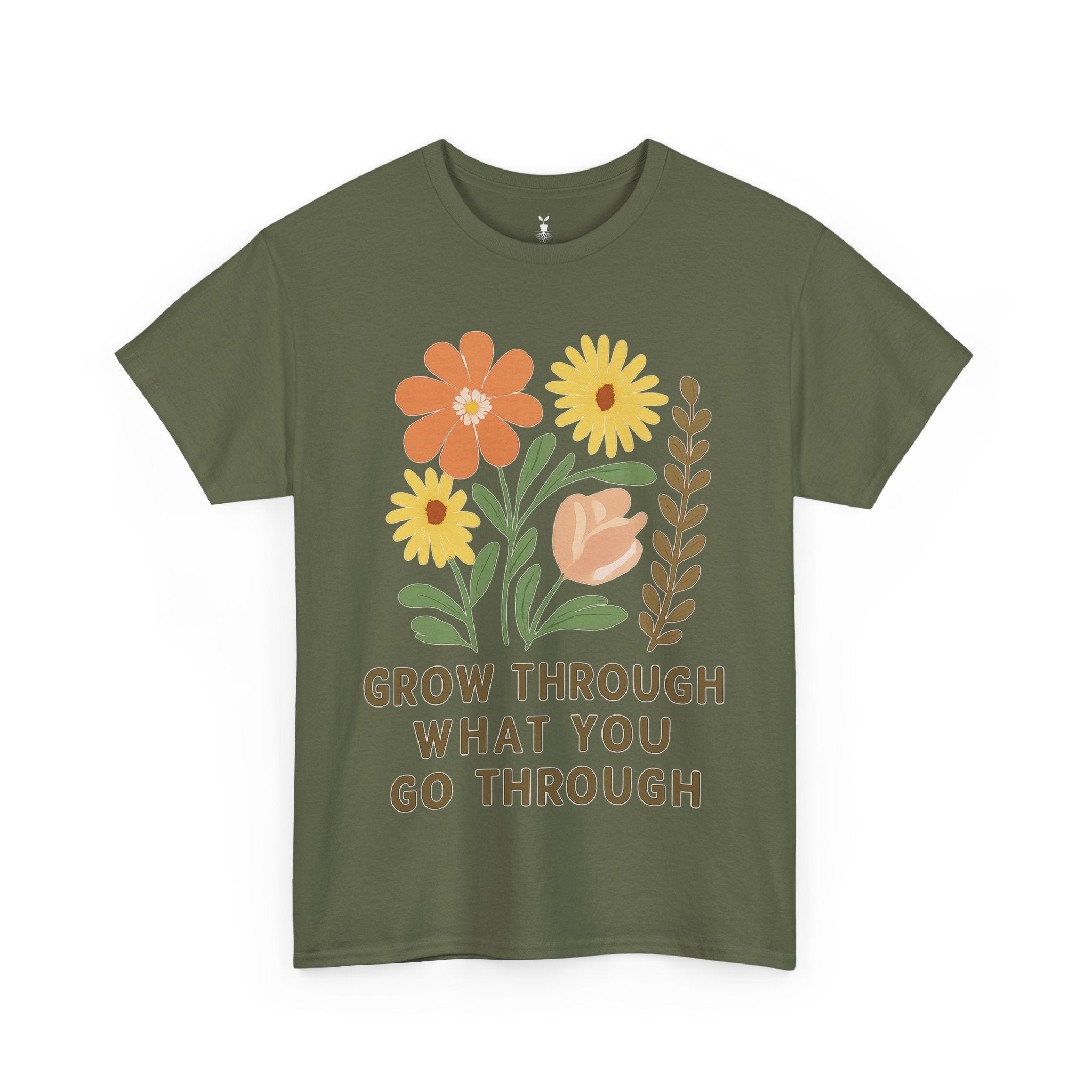 Boho Floral Grow Through What You Go ThroughT-Shirt