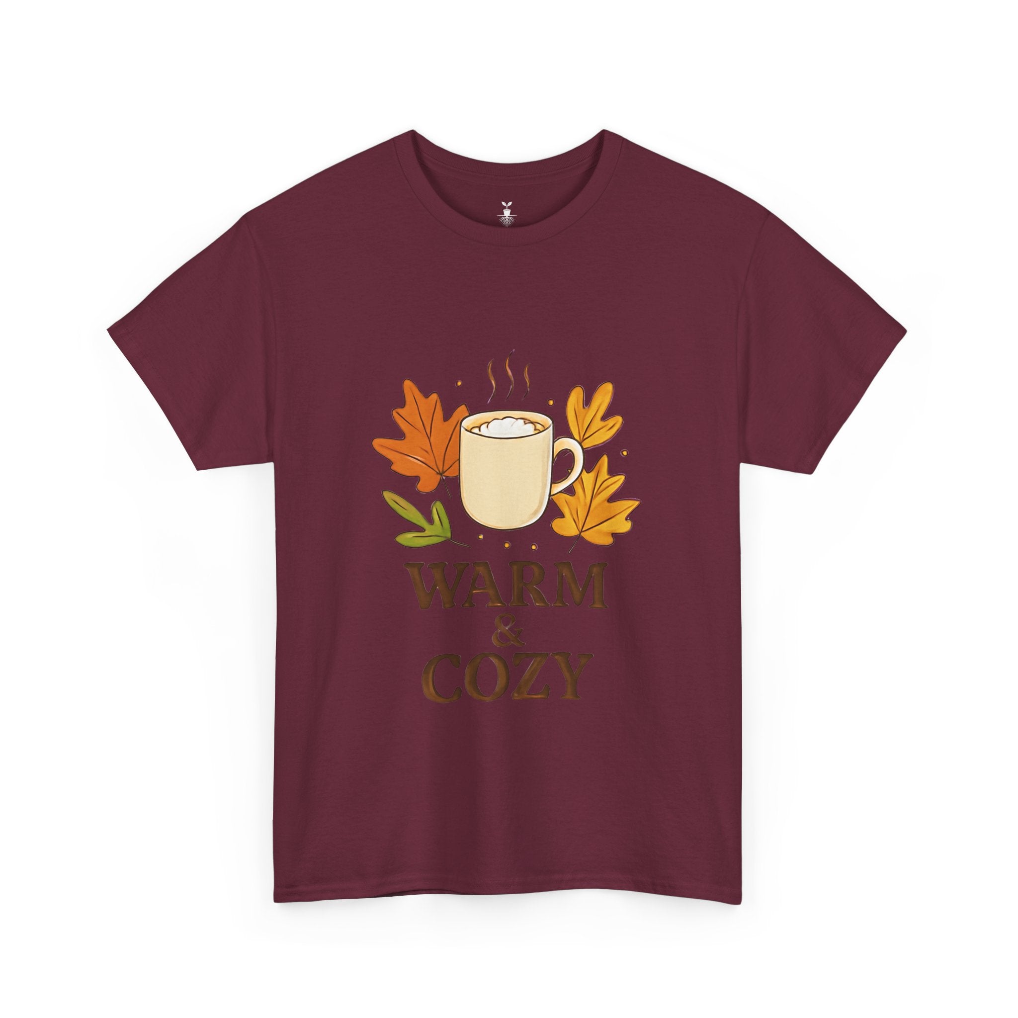 Autumn Coffee Mug with Fall Leaves Warm and Cozy T-Shirt