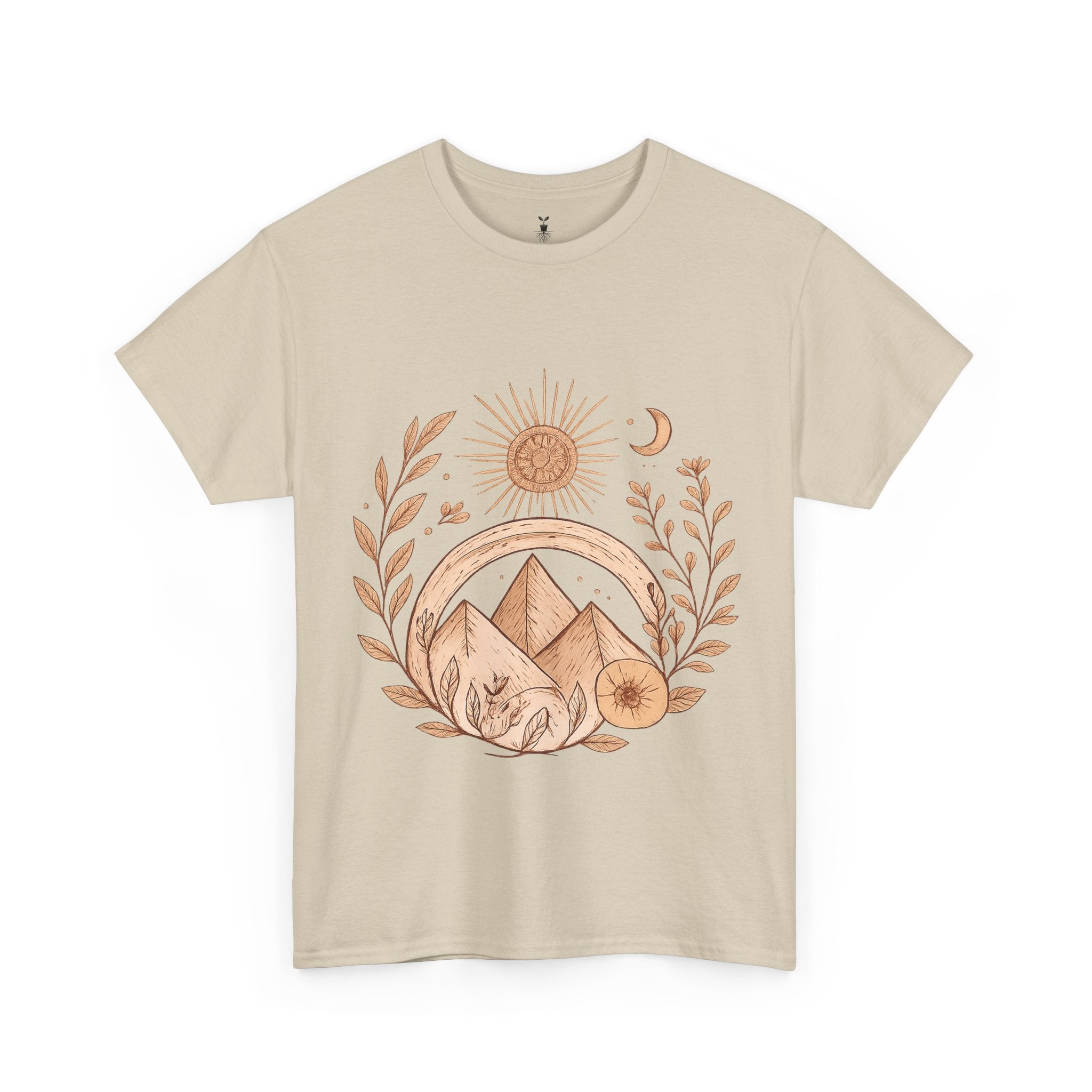 Sun, Moon, and Mountain Bohemian T-Shirt