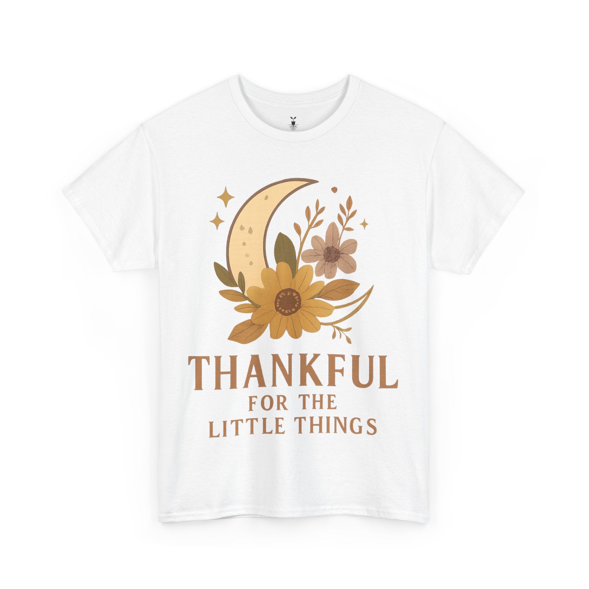 Sunflower and Moon Inspirational Thankful Quote T-Shirt
