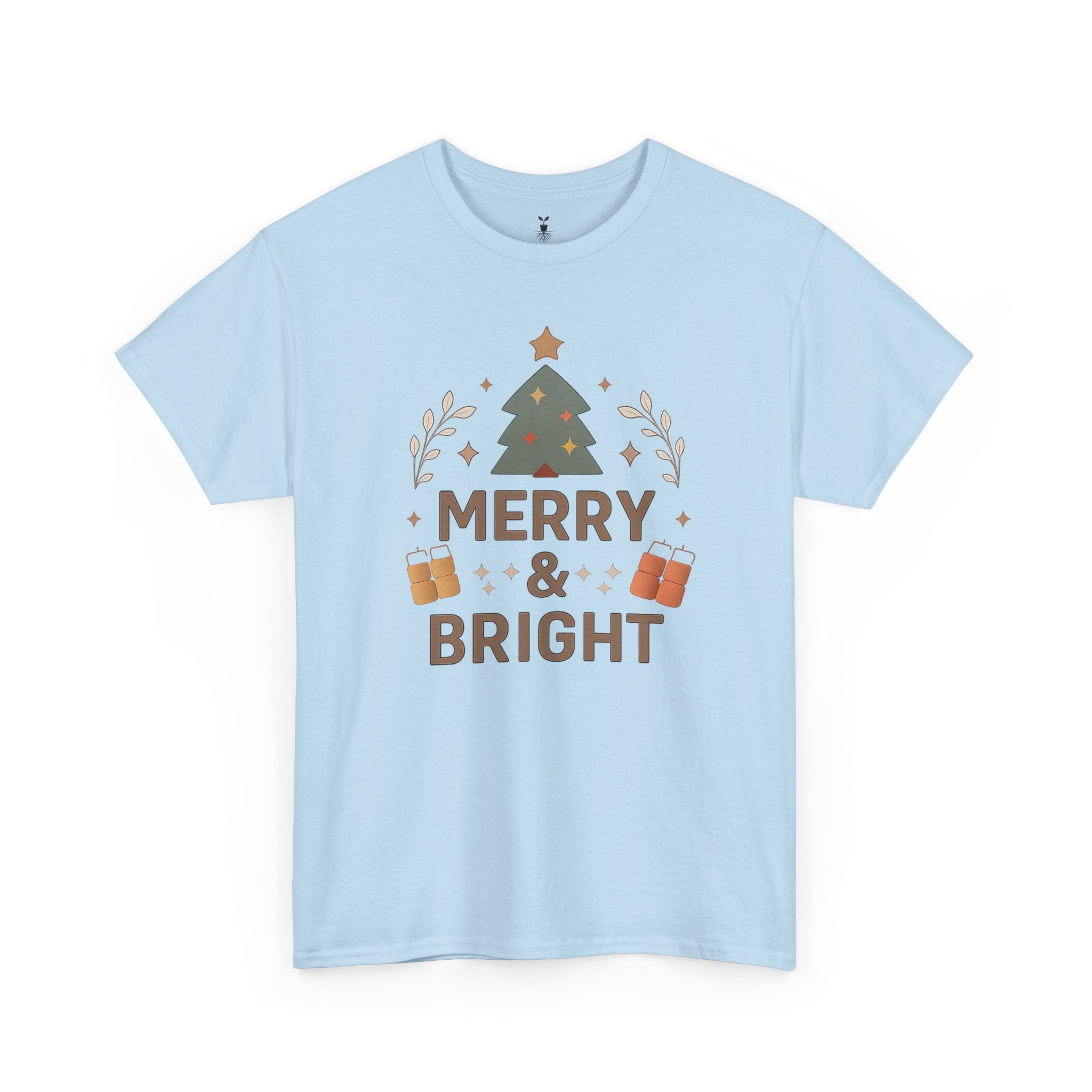 Merry & Bright Christmas Tree Graphic T-Shirt