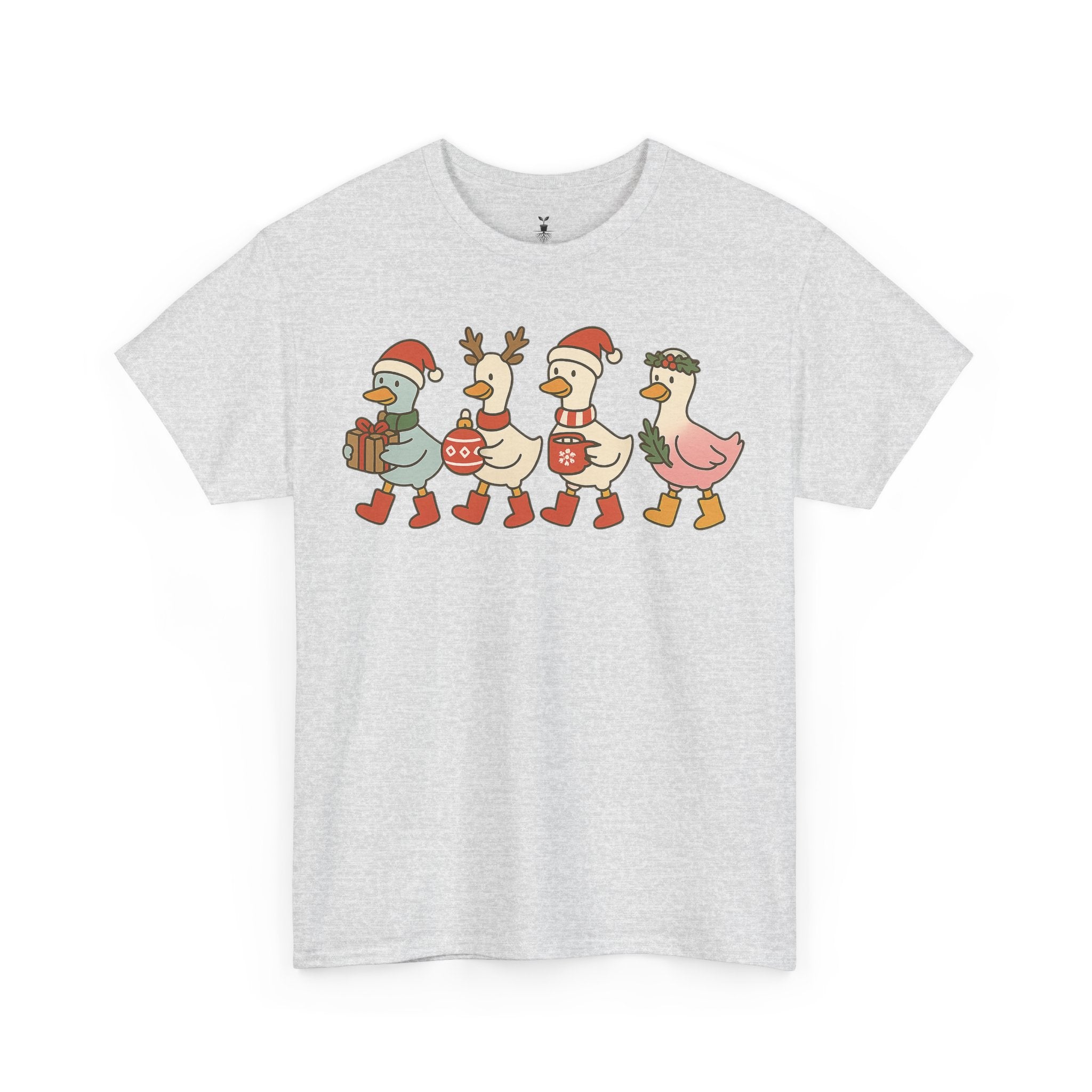 Funny Christmas Ducks with Santa Hat, Reindeer Antlers, Gifts and Festive Cheer T-Shirt