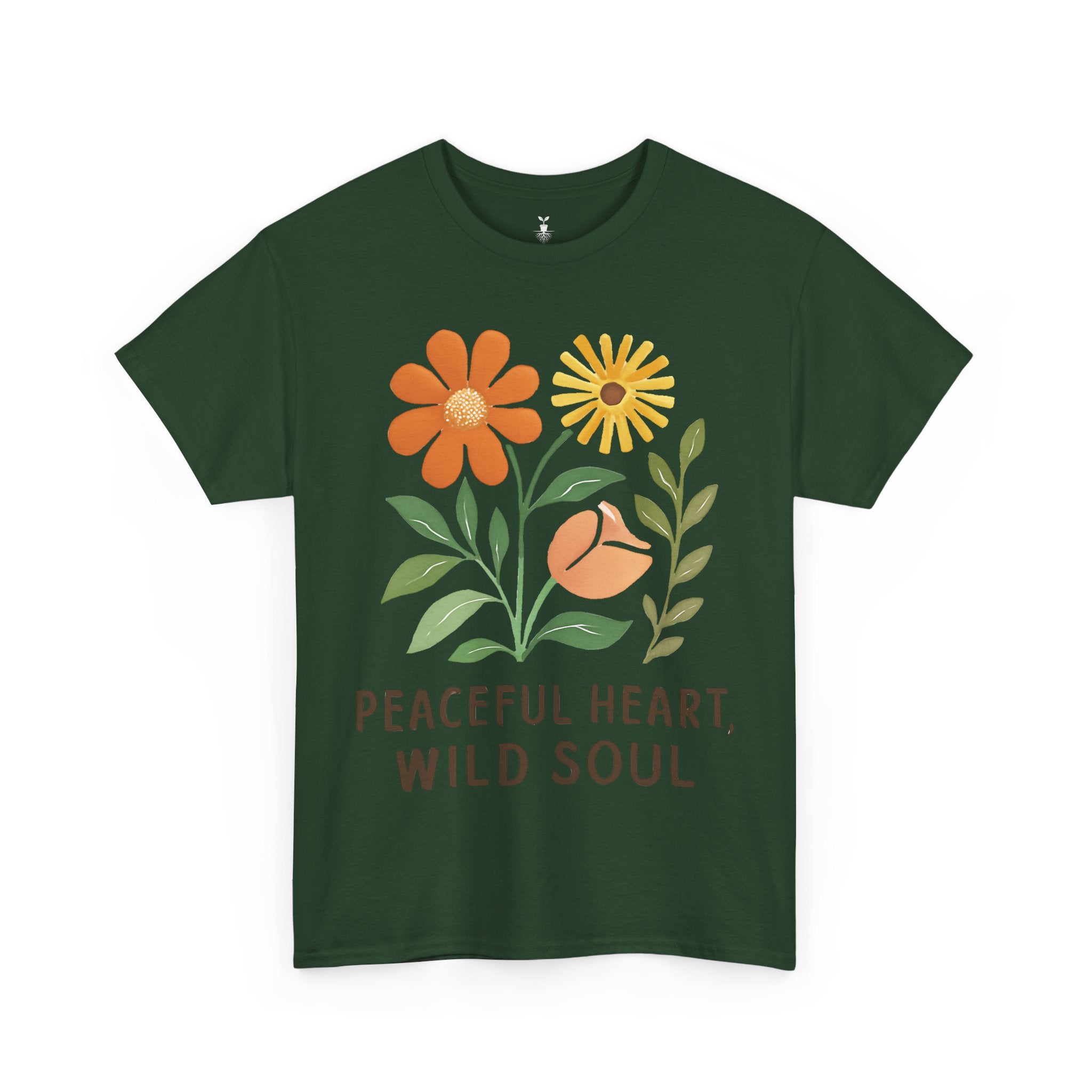 Boho Aesthetic Floral  Peaceful Heart Wild Soul T-SHirt