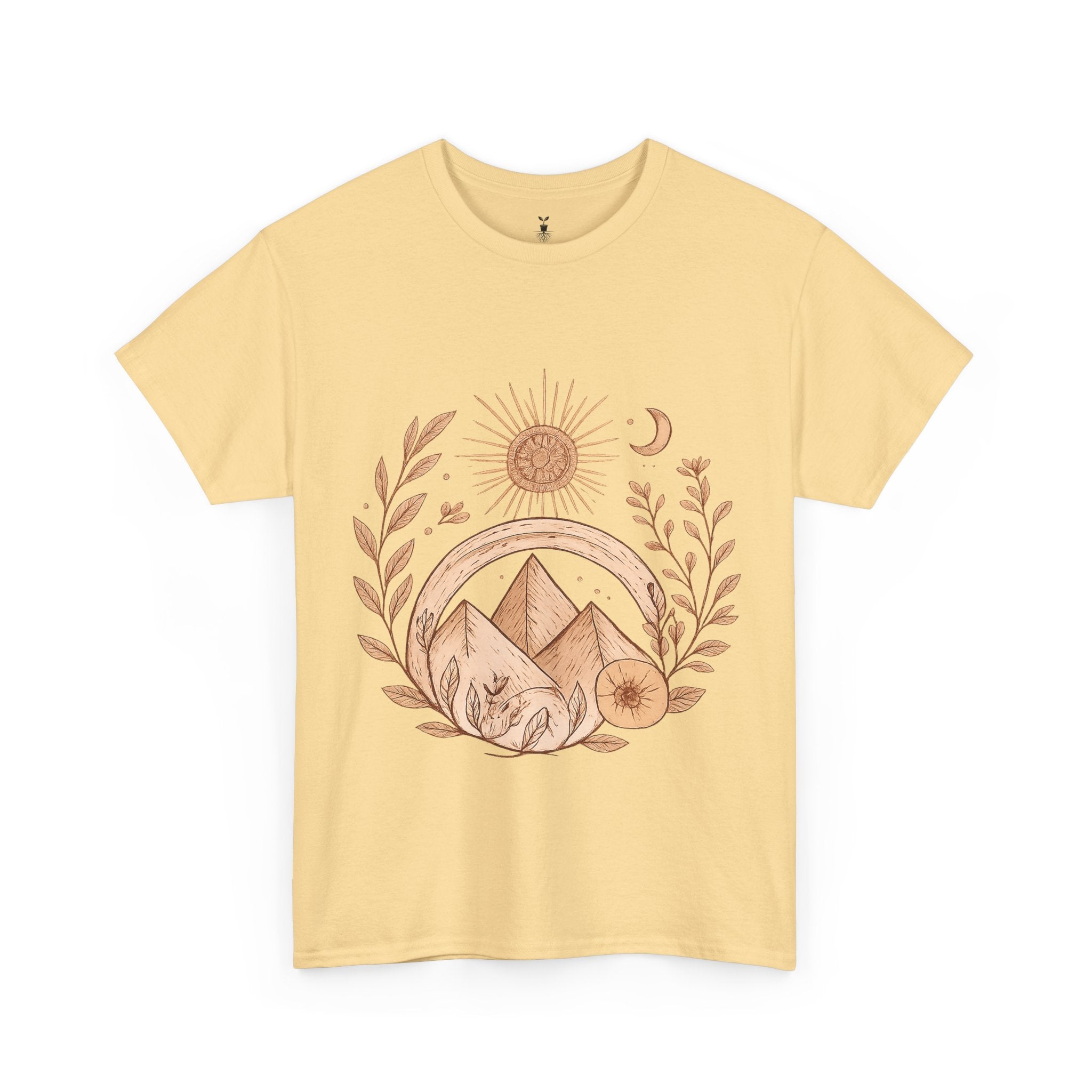 Sun, Moon, and Mountain Bohemian T-Shirt