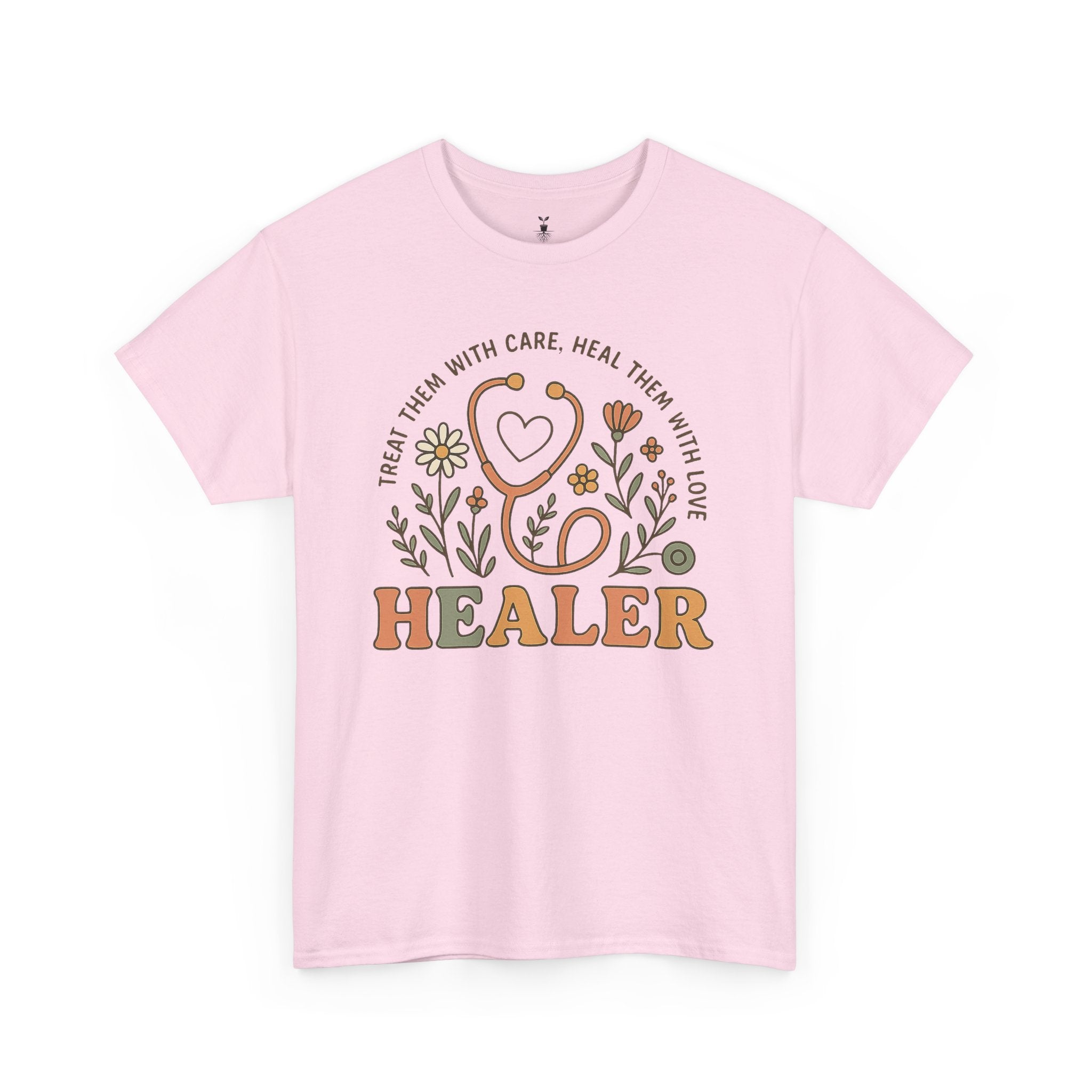 Retro Floral Stethoscope Healer T-Shirt