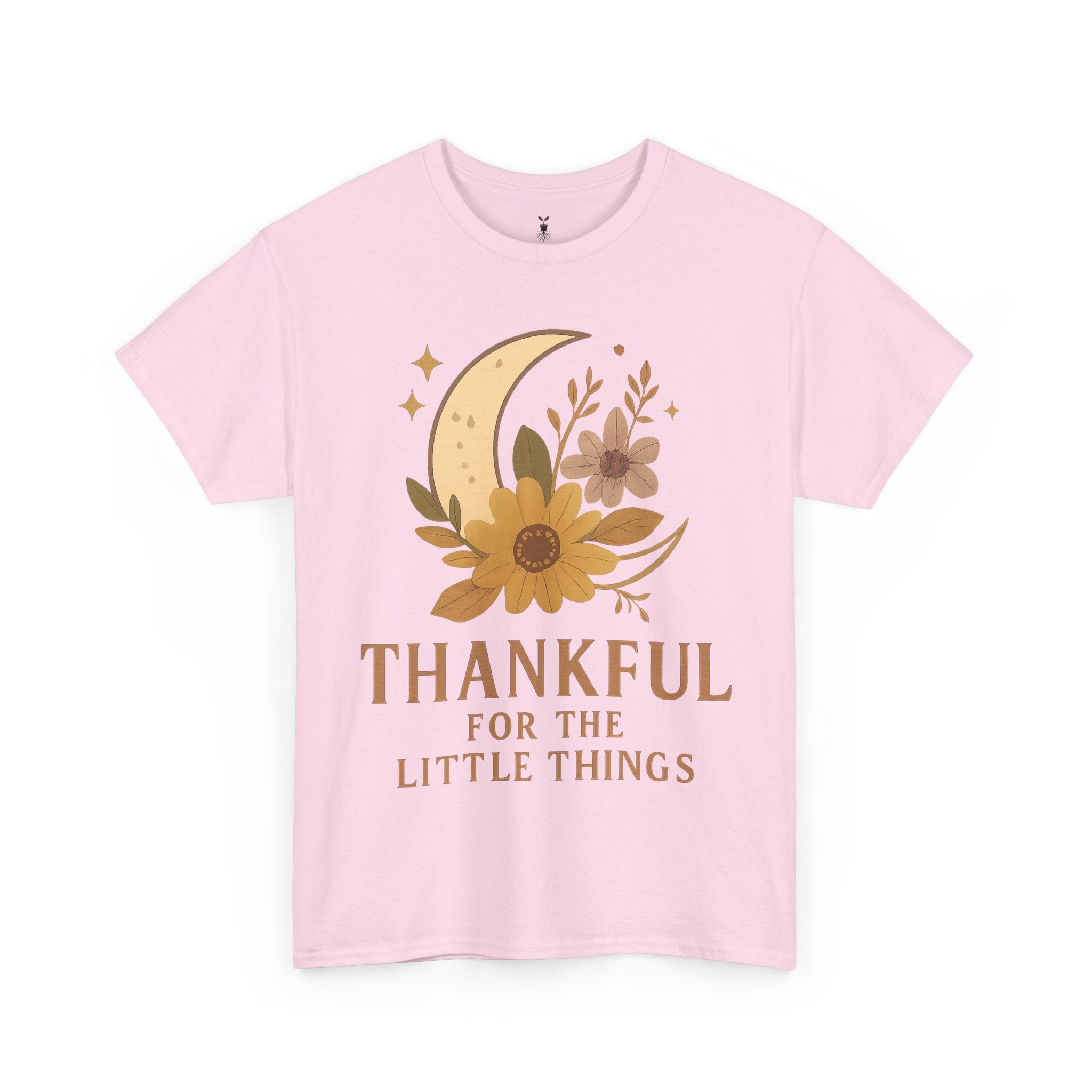 Sunflower and Moon Inspirational Thankful Quote T-Shirt